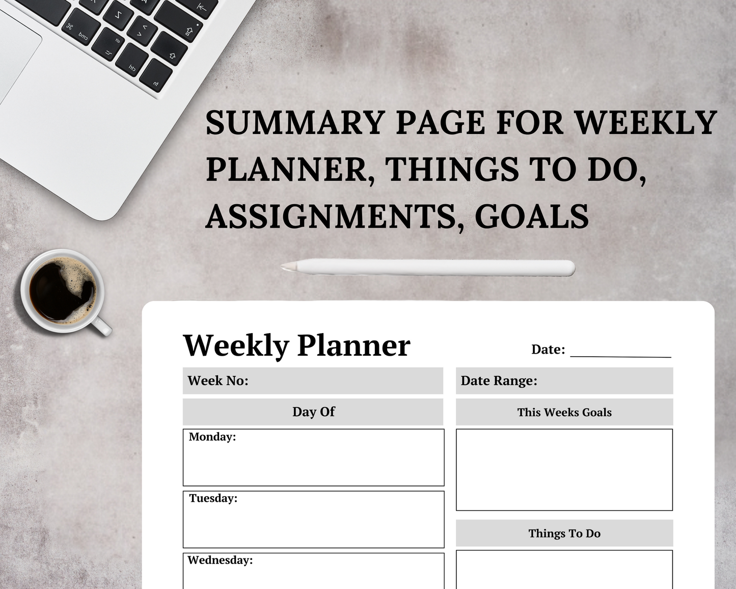 ADHD Planner Canva Template, Productivity Printable, Digital Organizer, Daily Schedule, Weekly Planner, Task Manager