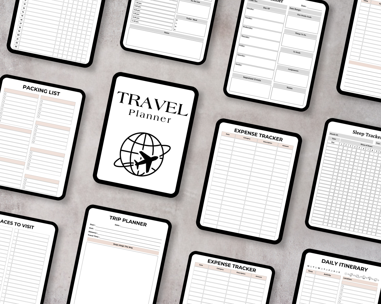 Customizable Travel Planner Template - Editable for Perfect Trip Planning