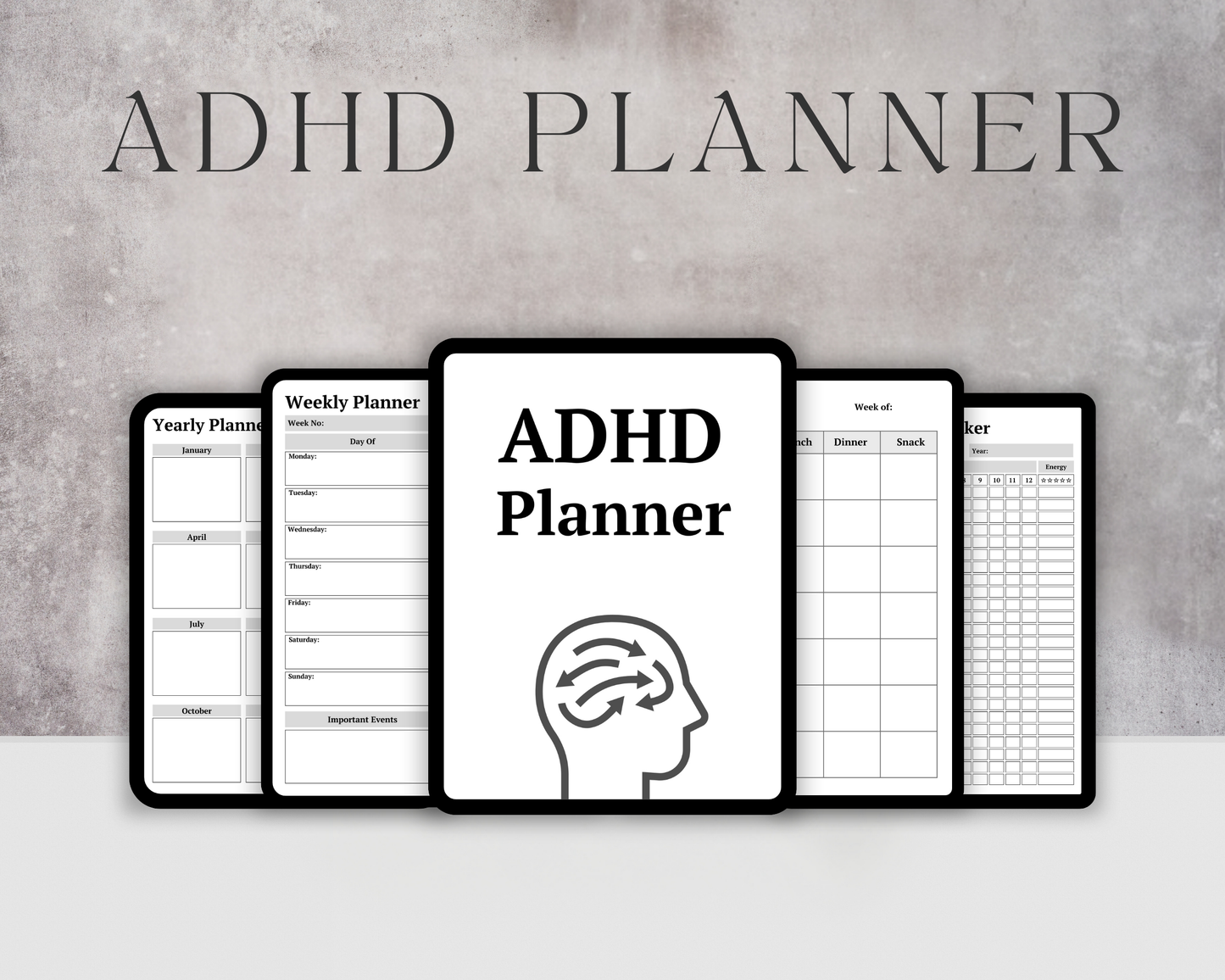 ADHD Planner Canva Template, Productivity Printable, Digital Organizer, Daily Schedule, Weekly Planner, Task Manager