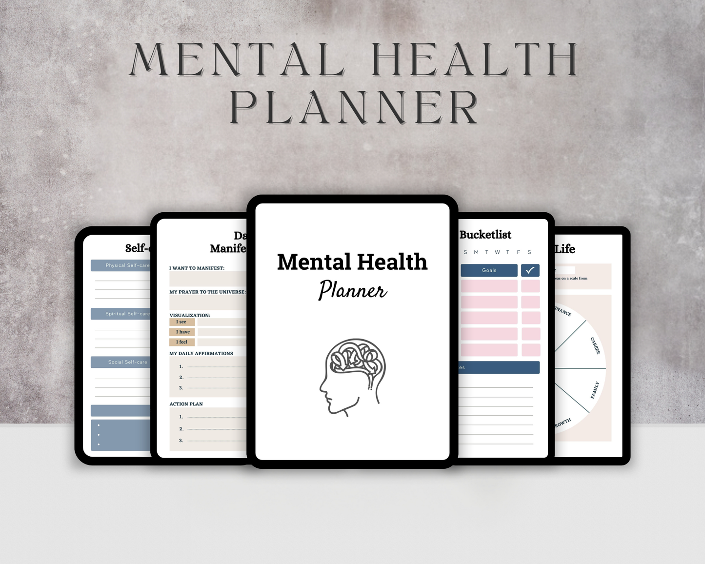 Printable Mental Health Planner Template, Canva Planner Inserts, Self-Care Journal Pages, Therapy Organizer, Digital Download