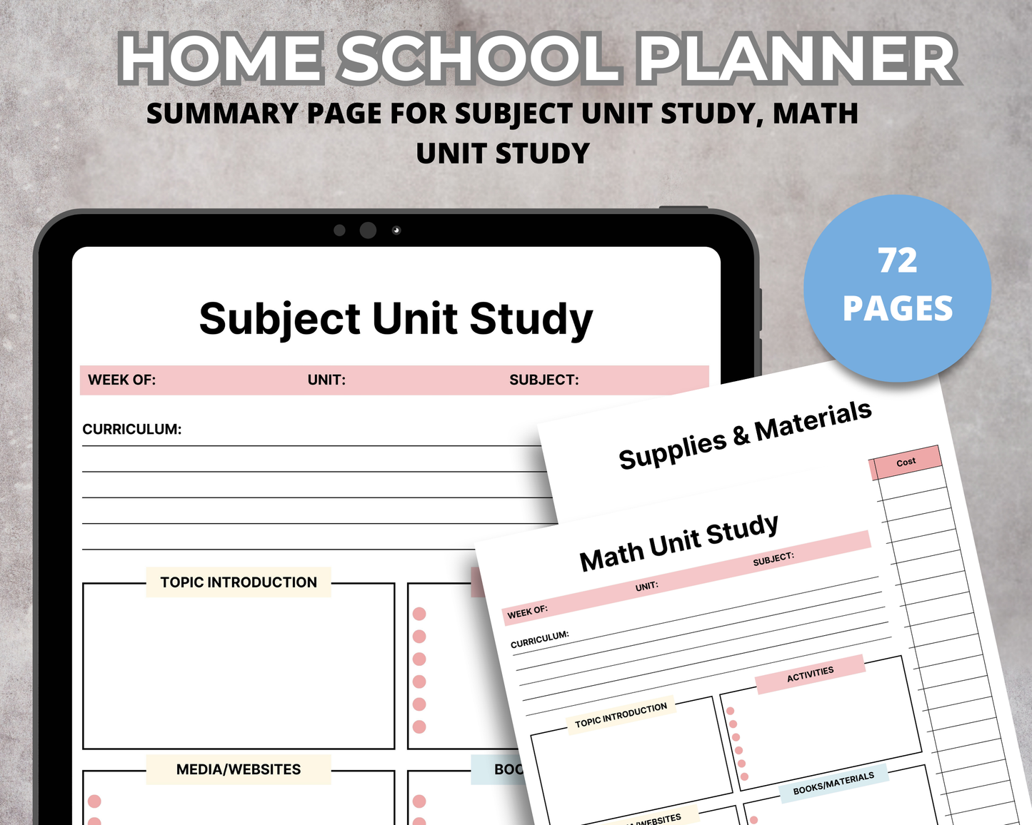 Comprehensive Homeschool Planner Bundle - Editable Canva Template