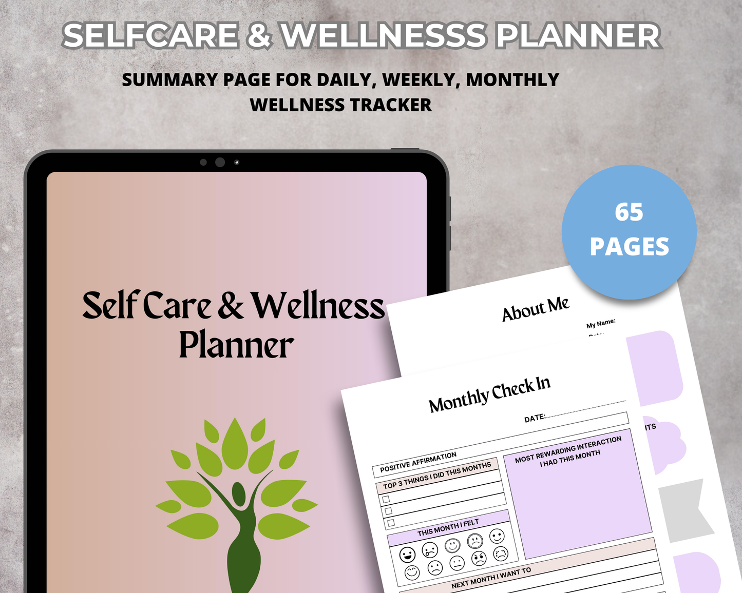 Personalized Self-Care & Wellness Planner – Your Guide to Balanced Living