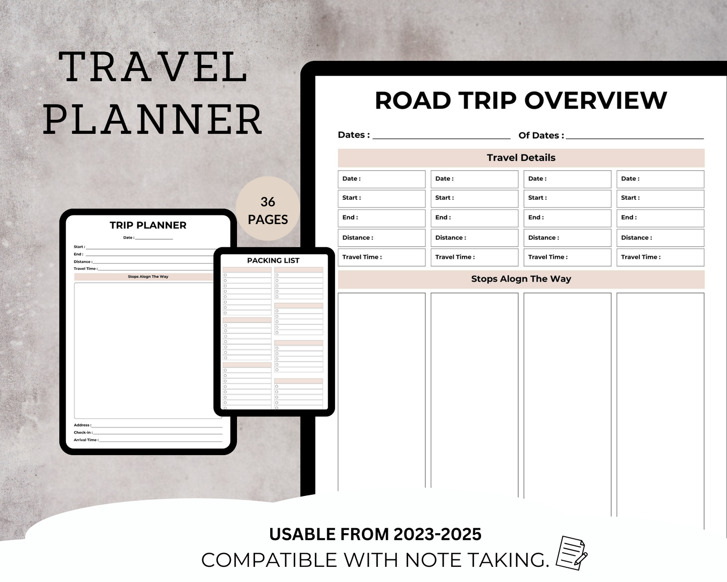 Customizable Travel Planner Template - Editable for Perfect Trip Planning