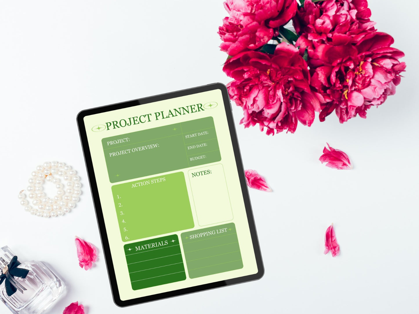 Green Beige Minimalist Project Planner, Task Organizer, Daily Planner, Work Planner, Student Planner